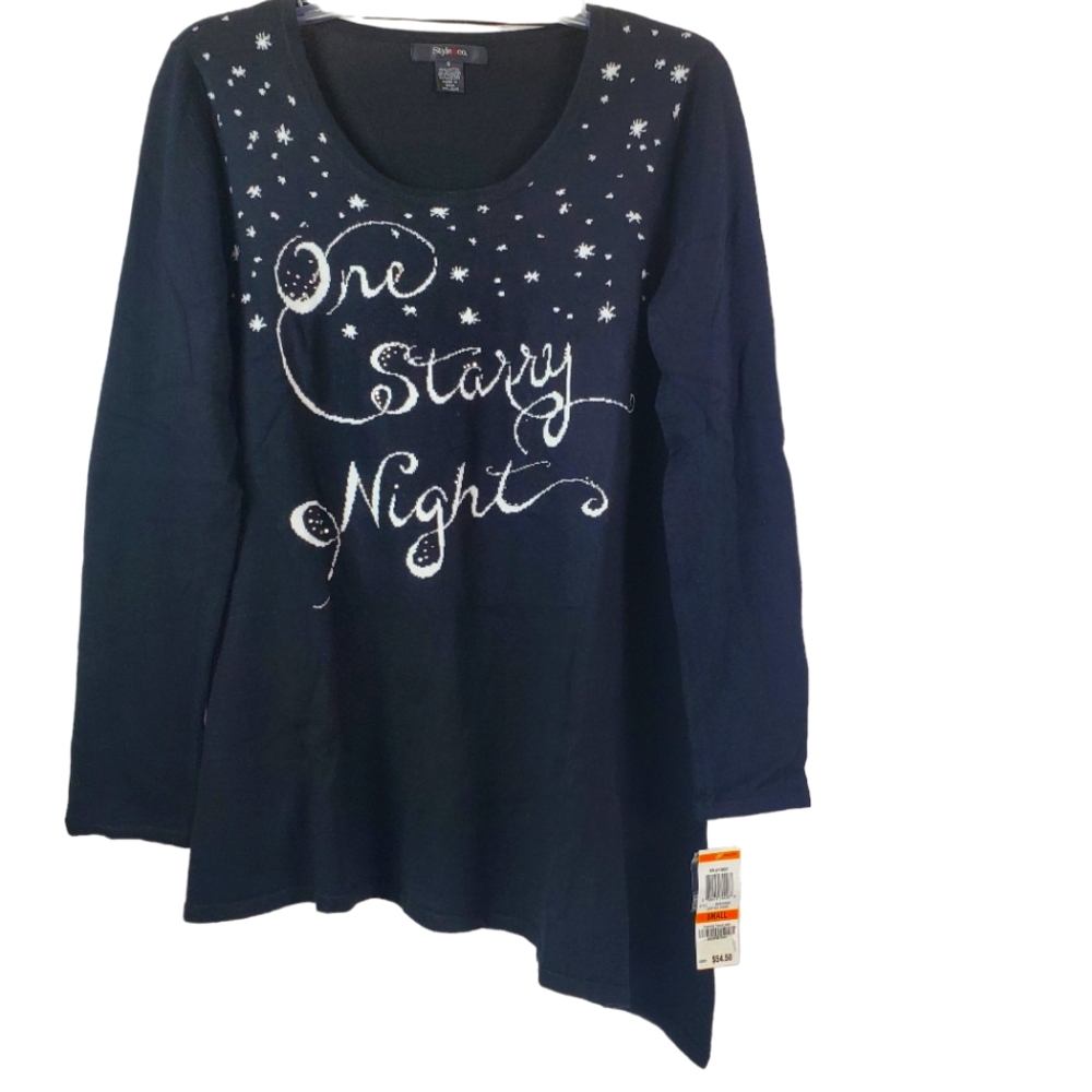 Style & Co Asymmetric Hem Knit Top